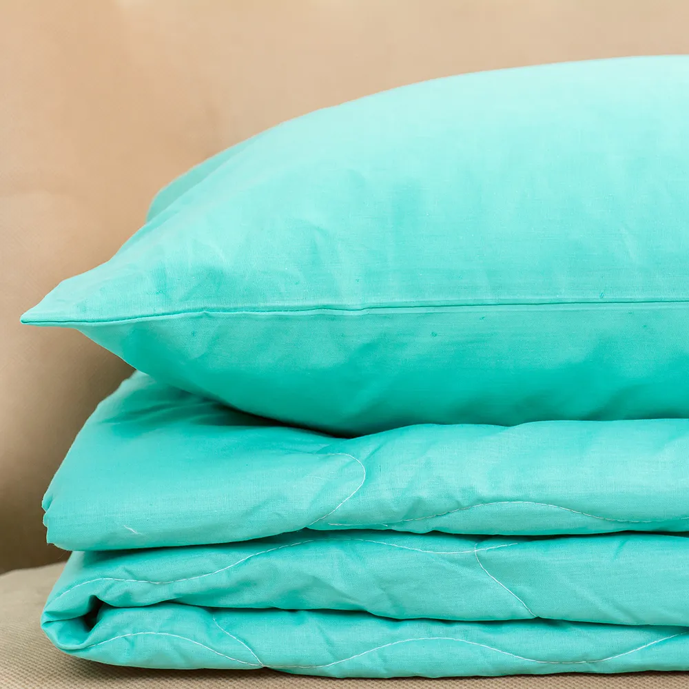 Ковдра літня двоспальна євро MirSon №2620 EcoSilk 11-2208 Mint 200x220 см + наволочки 2 х 50х70 см (2200003110050)